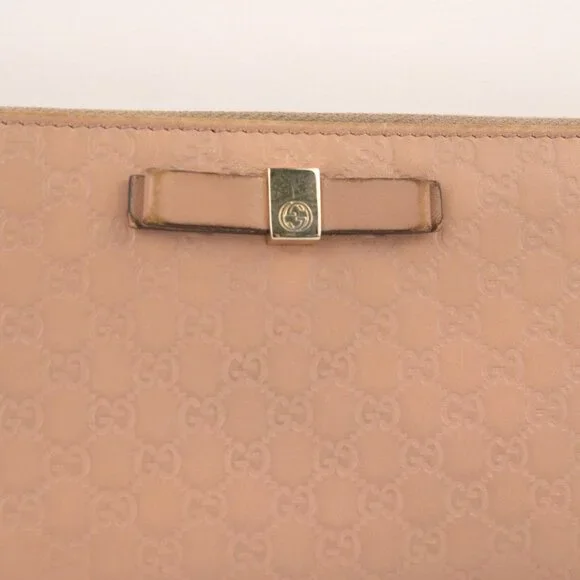 Gucci Micro Guccisima Bow Continental Wallet, Beige Pink, Leather - Picture 6 of 14